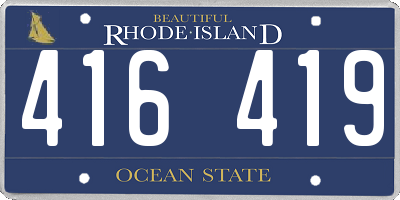 RI license plate 416419