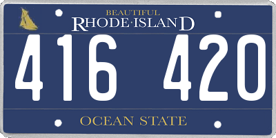 RI license plate 416420