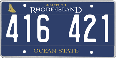 RI license plate 416421