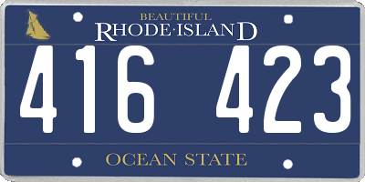 RI license plate 416423