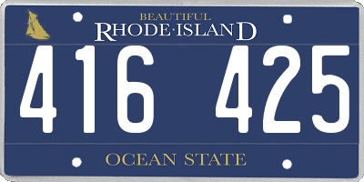RI license plate 416425