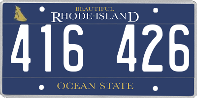 RI license plate 416426
