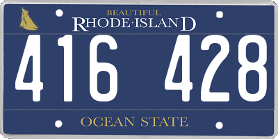 RI license plate 416428