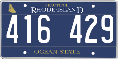 RI license plate 416429