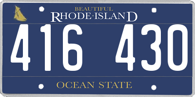 RI license plate 416430