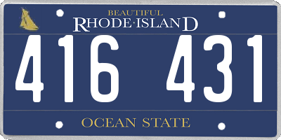 RI license plate 416431