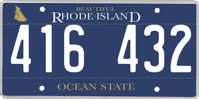RI license plate 416432