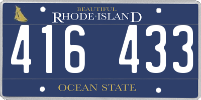 RI license plate 416433