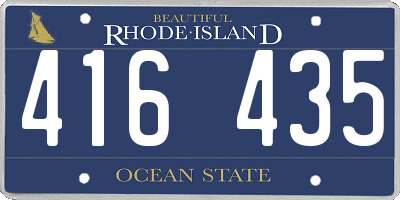 RI license plate 416435