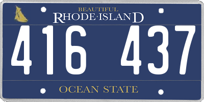 RI license plate 416437