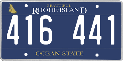 RI license plate 416441