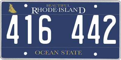 RI license plate 416442