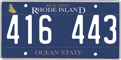 RI license plate 416443