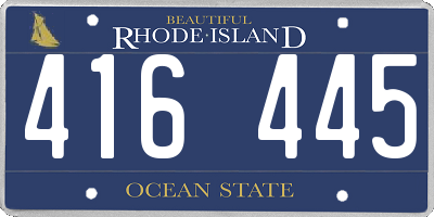 RI license plate 416445