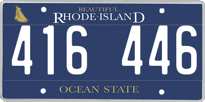 RI license plate 416446