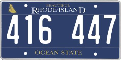 RI license plate 416447