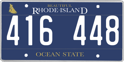 RI license plate 416448