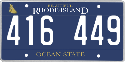 RI license plate 416449