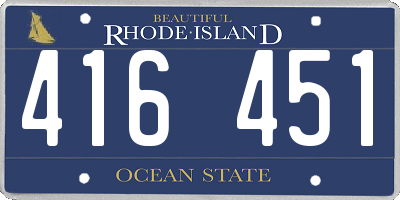 RI license plate 416451
