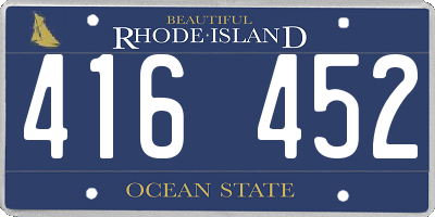 RI license plate 416452