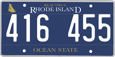 RI license plate 416455