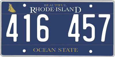 RI license plate 416457