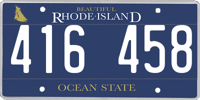 RI license plate 416458