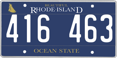 RI license plate 416463