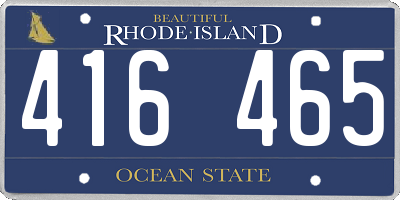 RI license plate 416465