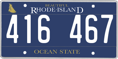 RI license plate 416467