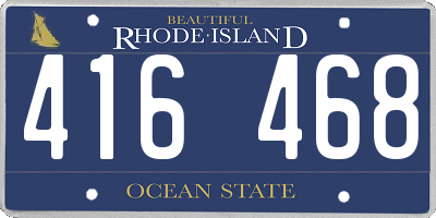 RI license plate 416468