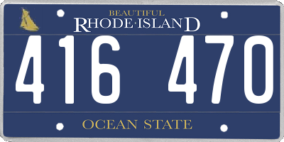 RI license plate 416470