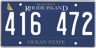 RI license plate 416472