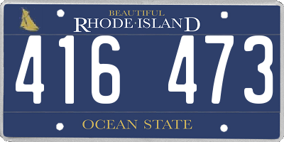 RI license plate 416473