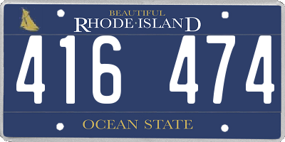 RI license plate 416474
