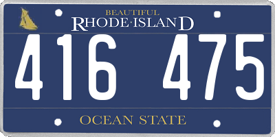 RI license plate 416475