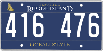 RI license plate 416476