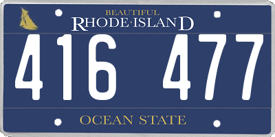 RI license plate 416477