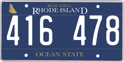 RI license plate 416478