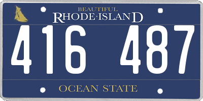 RI license plate 416487