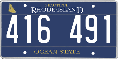 RI license plate 416491
