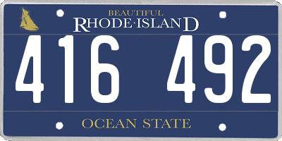 RI license plate 416492