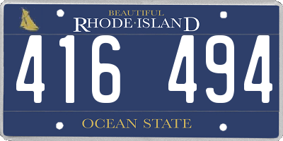 RI license plate 416494