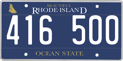 RI license plate 416500