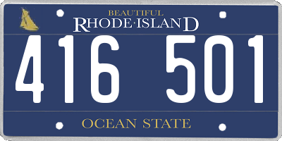 RI license plate 416501