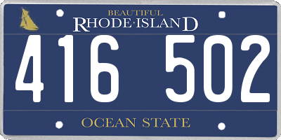 RI license plate 416502