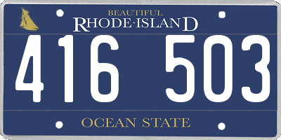 RI license plate 416503
