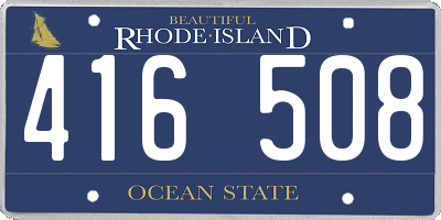 RI license plate 416508