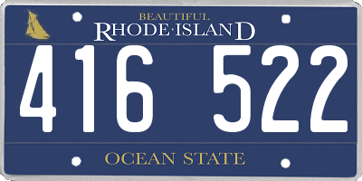 RI license plate 416522