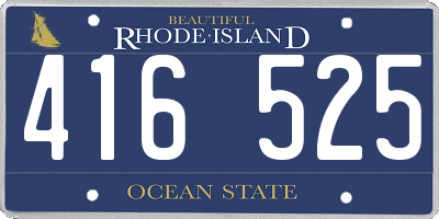 RI license plate 416525